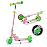 Y-RAIN Roller Kinder mit 3 Verstellbaren Höhen kinderroller für mit LED Räder Geschenke für 3-6...