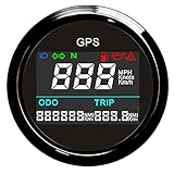 Geloo GPS Geschwindigkeitsmesser, 52 mm Digital Tachometer Kilometerzähler Wasserdicht Einstellbar...