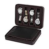 XINOSA Uhrenbox Herren Watch Display OrganizerTravel Portable Uhrenbox Mit Reißverschluss 8 Slots...
