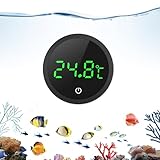 OQIMAX Aquarium Thermometer Mini, Digital Aquarienthermometer LED Display with Touch Screen, High...