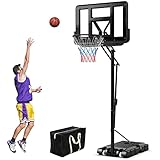 COSTWAY Basketballkorb Outdoor, Basketballständer 135-305 cm höhenverstellbar, Basketballkorb mit...