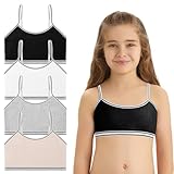 flintronic 4 Pack Mädchen Sport BH, Bustier Baumwolle, Teens U-förmiger Rücken Unterwäsche, Top...