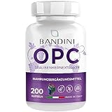 Bandini® Traubenkernextrakt OPC – 200 hochwirksame vegane Kapseln – Reines OPC aus...
