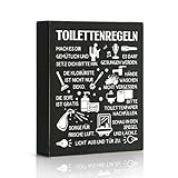 Putuo Decor Toilettenregeln Holzschild – Lustige WC-Deko mit Spruch – Badezimmer Deko zum...