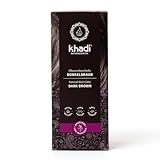 khadi DUNKELBRAUN Pflanzenhaarfarbe - Haarfarbe für tiefes, glänzendes Dunkelbraun bis kräftiges...