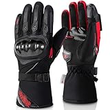 BORLENI Winter Motorradhandschuhe Herren, Motorrad Handschuhe Warm mit 3M Thinsulate, Wasserdicht...