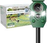 Ultraschall Katzenschreck für Garten, Solar Tiervertreiber mit Bewegungsmelder und Blinklicht,...