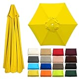 Ersatz-Sonnenschirm-Überdachung 2.0m/2.3m/2.7m/3.0m, Terrassenschirm ersatzdach 6 Rippen, UV-Schutz...