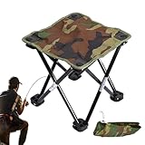 Klapphocker - einziehender Stuhl zum Angeln | Leichter Campingstuhl | Zusammenklappbarer Reisehocker...