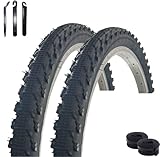 2 x VEE Rubber V185 26' Fahrradreifen Schwarz 51-559 (26 x 2.00) + 2 x passende Schläuche AV inkl....
