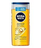 NIVEA MEN Active Energy Duschgel (250 ml), pH-hautfreundliche Pflegedusche mit 24h Frische-Effekt,...