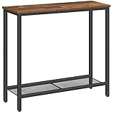 HOOBRO Schmal Konsolentisch mit den Ablageregalen, 75 x 24 x 75 cm Beistelltisch, Flurtisch,...