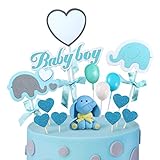 iZoeL Tortendeko Babyparty Junge Elefante Baby Boy Luftballon Sterne Kuchendeko Tortendekoration...