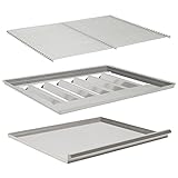 BBQ-Toro Grillrost Set 60 x 48 cm | verchromter Stahl | mit Flammenblech und Fettwanne, für...