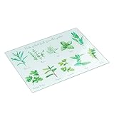 Tala Gehärtetes Glas Schneidebrett mit Kräutermotiv Rutschfest Multifunktional als...