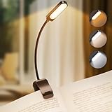 GARITE Leselampe Buch Klemme, 10 LED Buchlampe mit Stufenloser Dimmung, 3 Farbmodi...