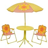 MARELIDA Kindersitzgruppe 4-teiig- Gartenset - 2 Klappstühle Tisch Sonnenschirm - Campingmöbel mit...