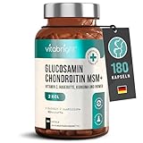 Glucosamin Chondroitin Hochdosiert - 180 Gelenkkapseln | Knorpelaufbau Gelenkskomplex Mit...