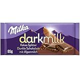 Milka Dark Milk Kakao Splitter 1x 85g I Zartherbe Alpenmilch-Schokolade I mit Kakao Nibs I Milka...