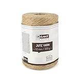 D.RECT 250m Jute-Schnur Natur Braun Jute-Kordel | Packschnur Geschenk-Band Bastelschnur Dekokordel |...