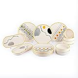 Piatti Naturali Geschirrset 6 Personen zum Frühstück – 14 teiliges Teller Set, Kombiservice,...