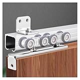 Schiebetür-Hardware-Kit mit Absenkautomatik, Decken-/Wandmontage, einlaufende Schiene für...
