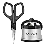 AnySharp - Messerschärfgerät & Mini-Schere Bundle | Sicher & Freihändig Schärfen | Hochwertige...