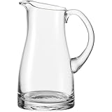 Leonardo Liquid Krug, handgefertigter Glas-Krug, Wasser-Karaffe mit Henkel im klassischen Design,...