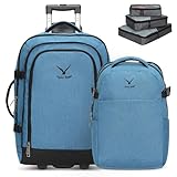 Hynes Eagle 2 in 1 Reisetasche 63L Handgepäck Rucksack Trolley Mit Abnehmbarem Daypack und Packing...