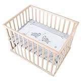 roba Laufgitter Jumbotwins 75 x 100 cm inkl. Einlage - Mobiles Krabbelgitter mit Rollen - Laufstall...