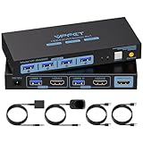 USB 3.0 HDMI KVM Switch 2 PC 1 Monitore 4K@60Hz KVM-Switches für 2 Computer teilen sich 1 Satz...