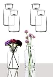 BigDean 6X Blumenvase Ø 7 cm – Tischvase Glasvase für Blumen und Trockenblumen – Kerzenhalter...