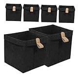 Mobestech 6 Stück Filzklappstorungsbox Faltbarer Filzkorb Organizer für Aufbewahrungswürfel...