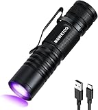 MOWETOO UV Taschenlampe Aufladbar - Mini LED UV Lampe Schwarzlicht Taschenlampe, 395nm Zoombare...