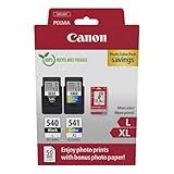Canon Tintenpatronen & Papier-Multipack - PG-540/CL-541XL Original Druckerpatronen 2er Pack (1 x...