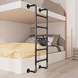 Wandmontierte Etagenbettleiter, robuste Metall-Sicherheitsleiter für Dachboden und Feuer, 170 cm,...