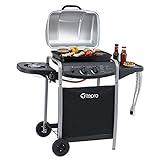 tepro Gasgrill Fremont, Doppel-Brenner, Seitenkocher, Rosteinleger kompatibel (Pizza/Wok/Pfanne),...