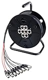 Pronomic 6/2 XLR 8-Kanal Stage Multicore auf Kabeltrommel 15m Länge (Bühnenmulticore, 6 XLR...