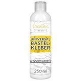 Creative Deco Universal PVA Kinder Bastelkleber | 250ml Basteln Kleber für Papier Holz Glas |...