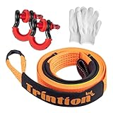 10T (22,000 Lbs) Hochleistungs-Abschleppseil 5M x 5CM Premium Nylon Abschleppgurt mit 2 verstärkten...