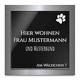 Premium Türschild aus Hochglanz Acrylglas und V2A Edelstahl | Namensschilder mit Gravur und Motiven...
