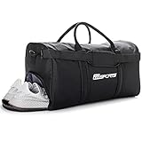 RR Sports - Sporttasche mit Schuhfach schwarz für Damen, Herren & Kinder, Sport Trainingstasche...