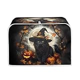 UNICEU Halloween-Toaster-Abdeckung, 2 Scheiben, niedlicher Katzendruck, staubdicht, Backgeschirr,...
