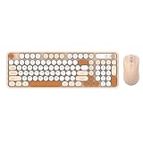 Fockety Kabelloses Tastatur- und Maus-Set, Bluetooth & 2,4 GHz, wiederaufladbare ergonomische...