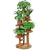 Bamworld Holz Blumenständer Multilevel Pflanzenregal – Raumsparendes Pflanzenträger mit 5 Ebenen...
