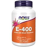 Now Foods, E-400, D-alpha-Tocopherol mit Selen, 268mg Vitamin E, hochdosiert, 100 Weichkapseln,...