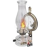 KOTARBAU® Petroleumlampe Glas Öllampe mit Spiegel Altes Messing Maxi Campinglampe...
