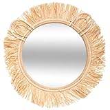 Specchio per Bambini Lion, Ø 38 cm, Con Cornice in Rafia - Atmosphera