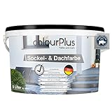 colourPlus Sockelfarbe & Dachfarbe 5L Steingrau | Wetter & UV Beständige Farbe für Dachflächen,...