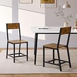 YOUDENOVA Esszimmerstühle 2er Set, Stabiles Metallgestell, Bequeme Küchenstühle mit Rückenlehne,...